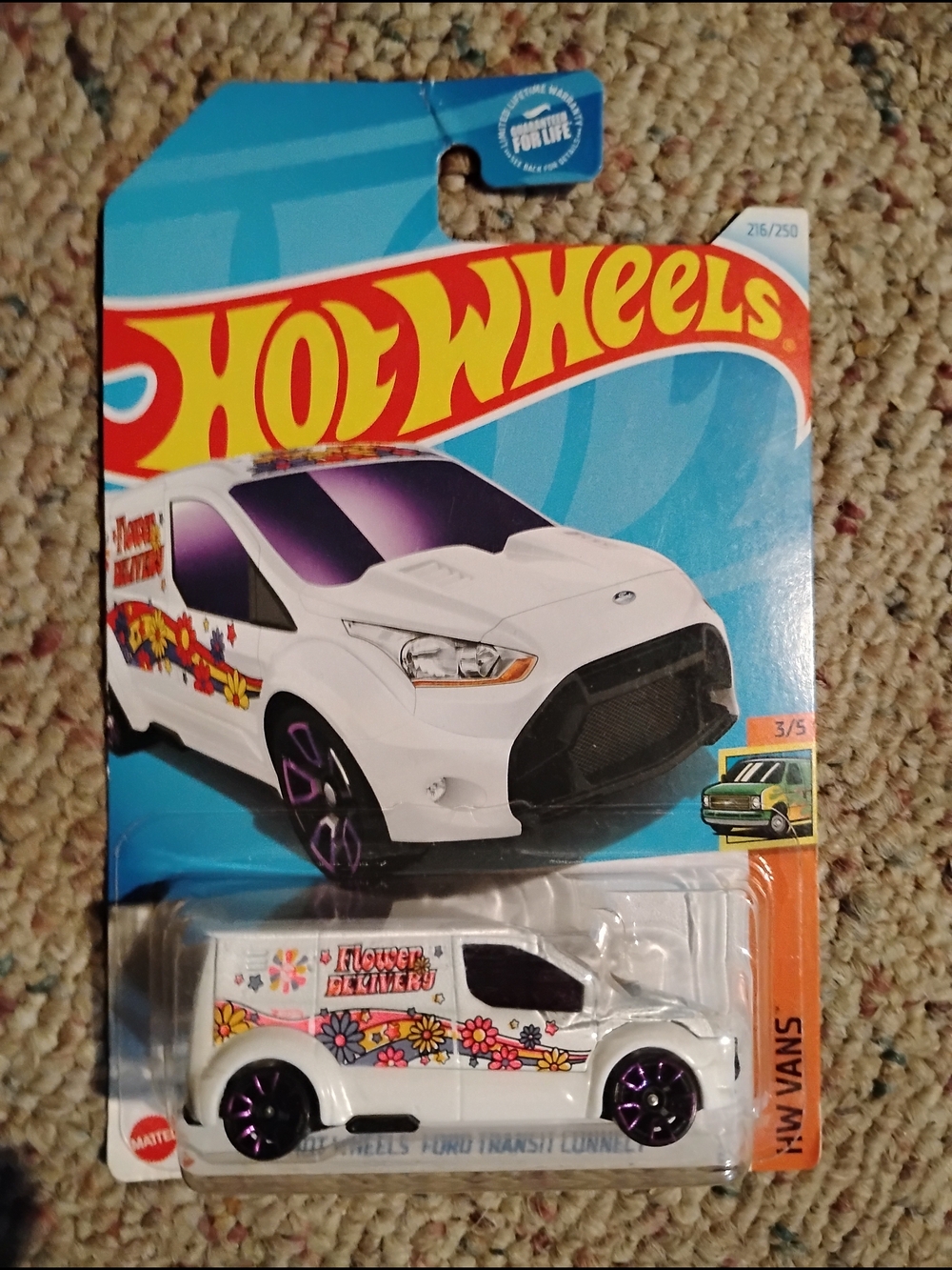 Hot Wheels Treasure Hunt White Ford Transit Flower Delivery Van
